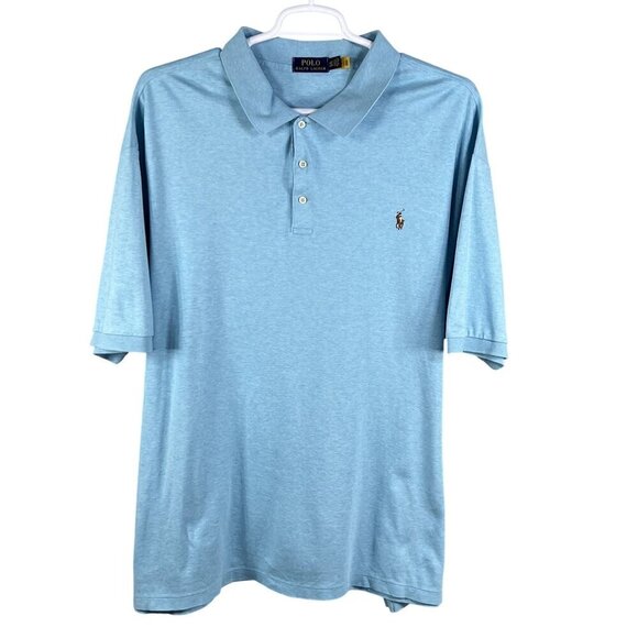 Ralph Lauren Polo Mens 4XLT Light Blue Short Sleeve Polo Shirt Golf Quiet Luxury - Picture 1 of 14